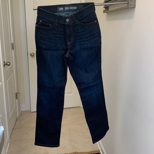 Lee straight leg dark blue jeans